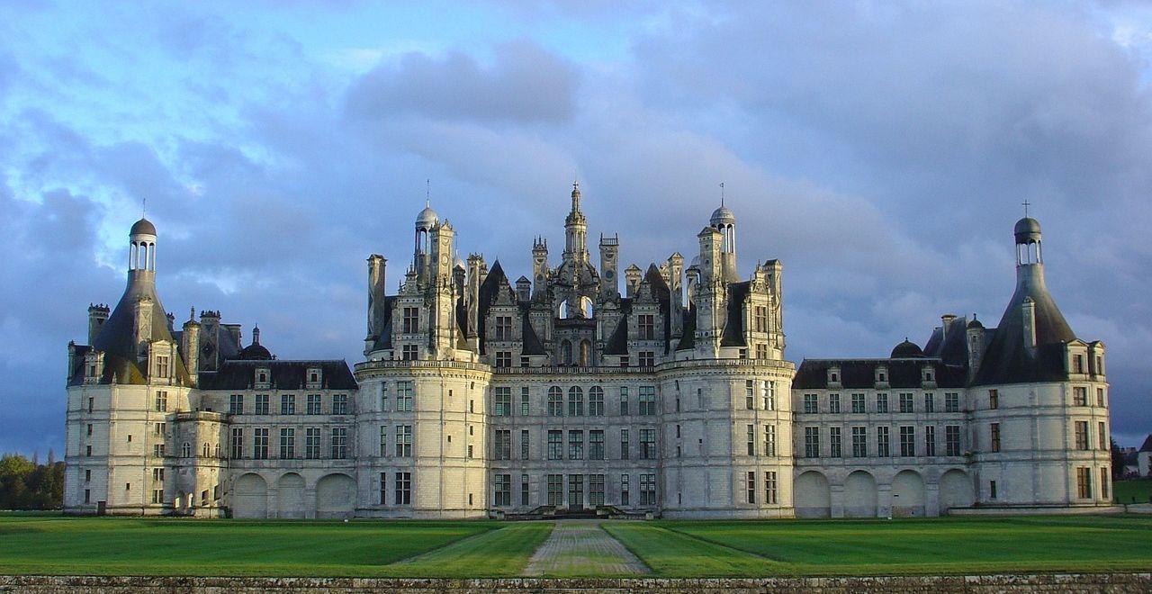 The view of Chateau Chambord in the Loire Valley