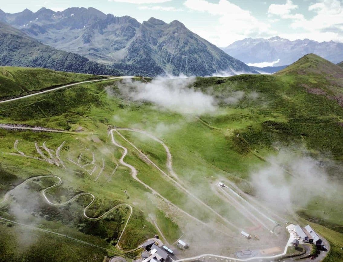 View of the Hautacam ski station in the Pyrenees