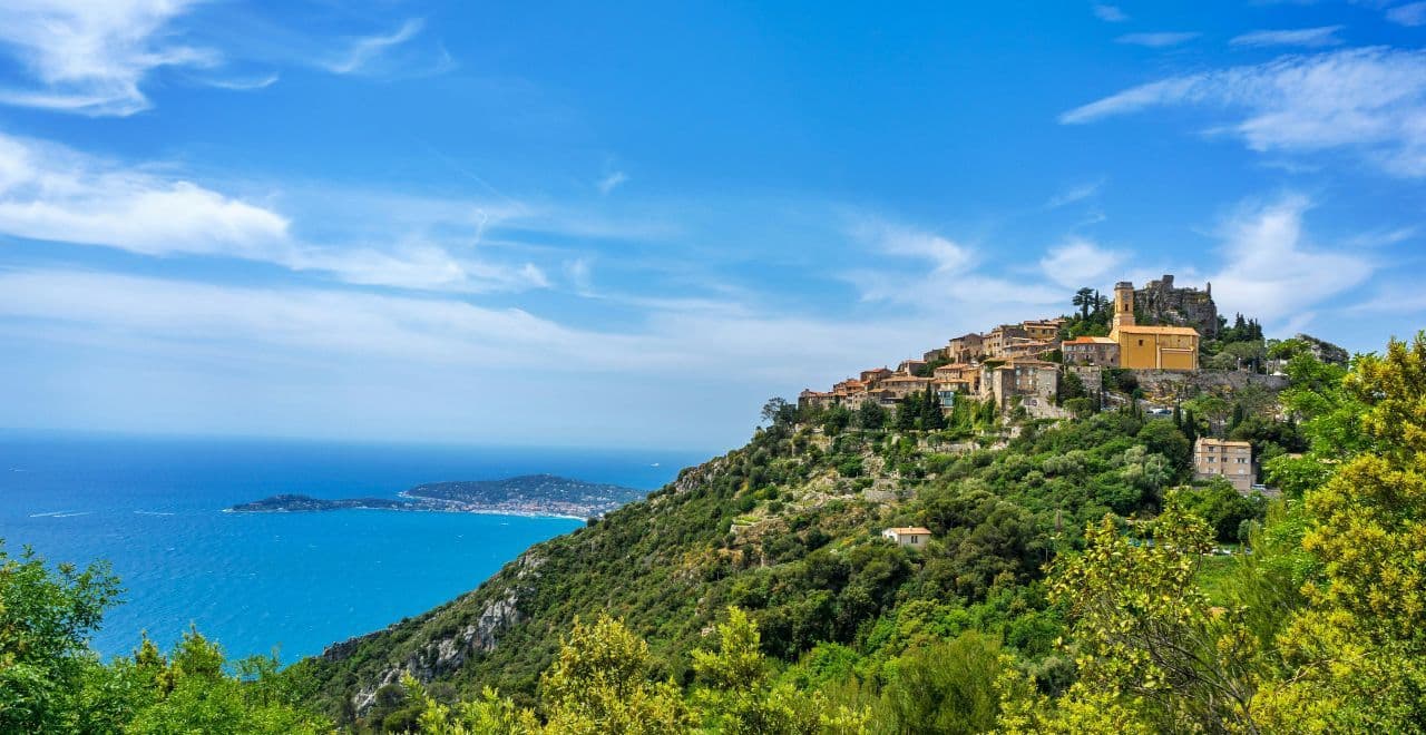 view of Eze village from a distance