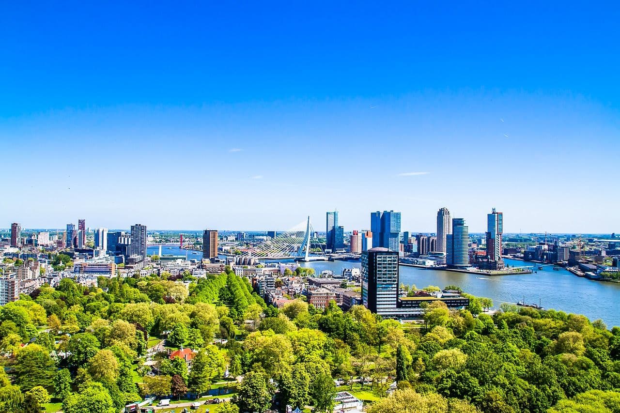 Elevated view of Rotterdam