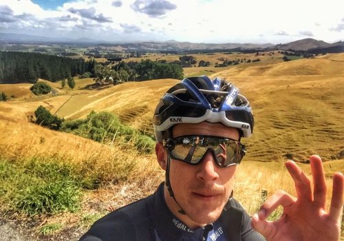 Cyclist takes a selfie