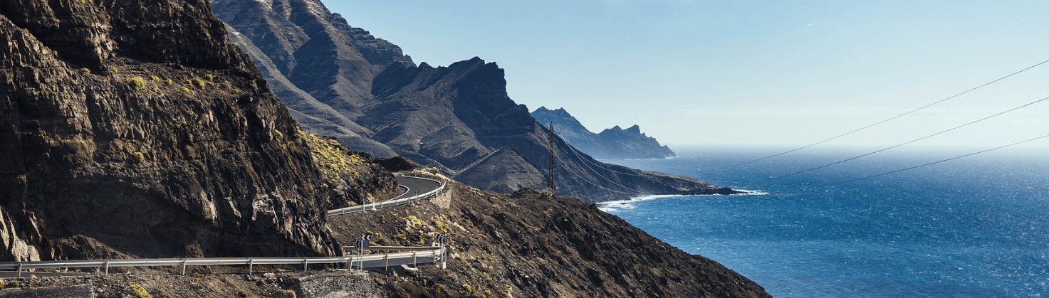View of a road along the Gran Canaria coastline