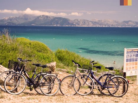 Bikes on the beach in Mallorca