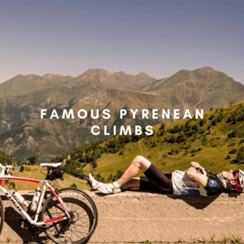 A cyclist laying on a wall in the Pyrenees