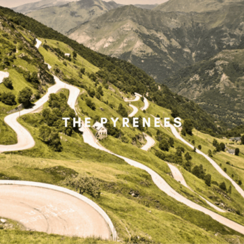 A view of a winding road for cycling in the Pyrenees