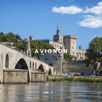 the view of the bridge and river at Avignon in Provence