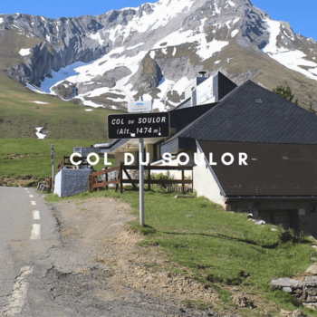 view of the Col du Soulor sign in the Pyrenees