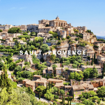 View of the hilltop village of Sault in Provence