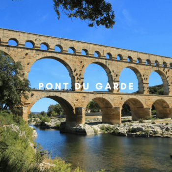 view of the Pont du Garde aqueduct in Provence