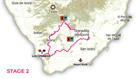Stage 2 Map of Giro d´Italia Ride Like a Pro Tenerife
